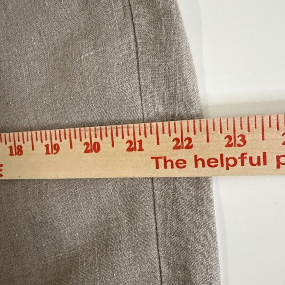 Flax Women’s 100% Linen Pull-On Pants Beige Size M Full Length Straight Leg - Picture 8 of 11